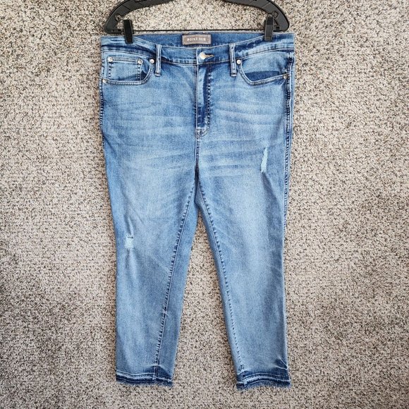 Point Sur Denim J Crew Jeans Womens 32 High Rise Raw‎ Hem Stretch Casual Ladies - Picture 1 of 11